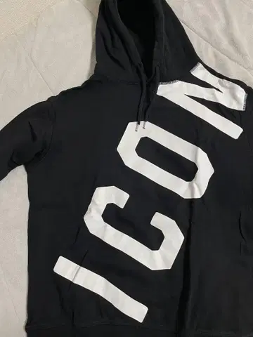 DSQUARED2 ICON 로고 블랙 후드티 M