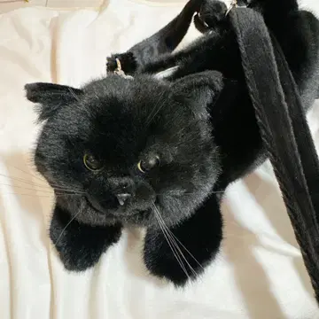 고양이형 숄더백 블랙 검은 고양이