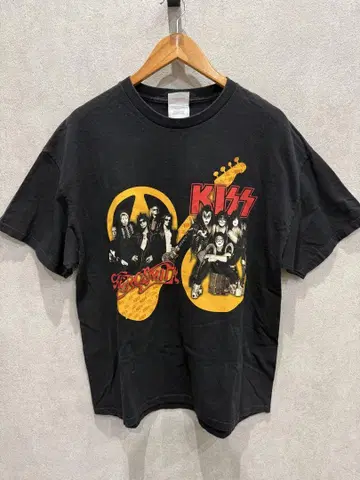 KISS AEROSMITH 밴드 티셔츠 블랙
