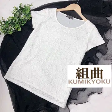 리플렉트 프론트 레이스 블라우스풍 티셔츠 9호 M