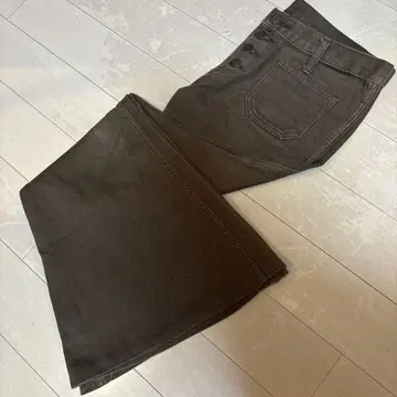 vintage 구제 의류 플레어 데님 팬츠 브라운