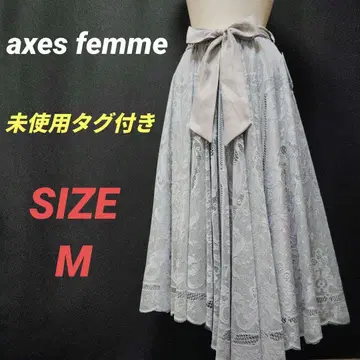 미사용 택 포함 엑시즈팜 롱 레이스 스커트 비대칭 M