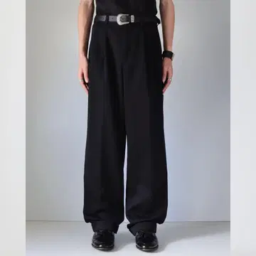 90s AXIST 블랙 와이드 슬랙스 블랙 구제 의류 noill 2턱