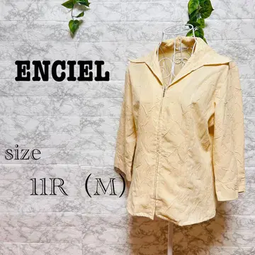 [ k27 ] [ ENCIEL ] 크림색 지퍼 상의 [ M ] 새상품급
