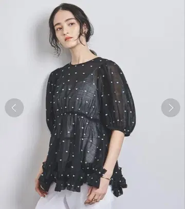 united arrows 프릴 자카드 상의 유나이티드 애로우즈