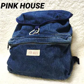 PINK HOUSE 핑크하우스 데님 백팩 여성용 네이비 카라비너