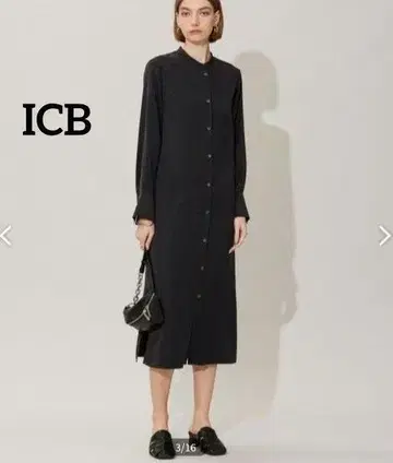 ICB [세탁 가능] 루제브 피브릴 새틴 셔츠 원피스 4