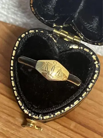 Vintage 빈티지 에나멜 반지 천칭 정의와 악