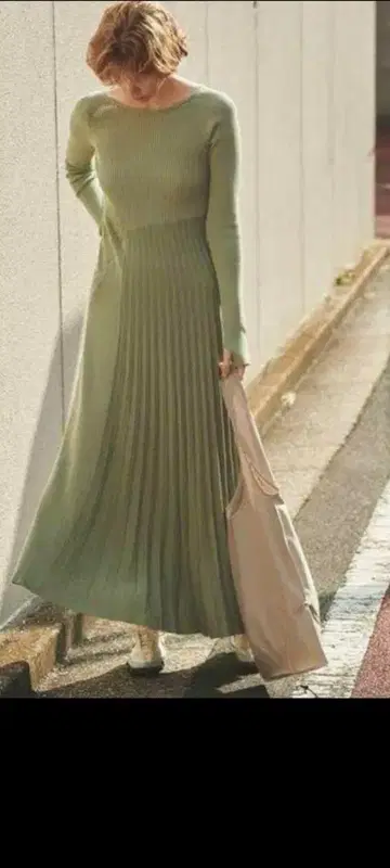 emmi atelier 니트 롱 원피스 민트 롱 원피스 썸홀