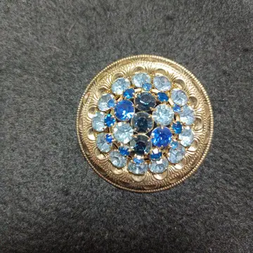 2색 블루 vintage 브로치