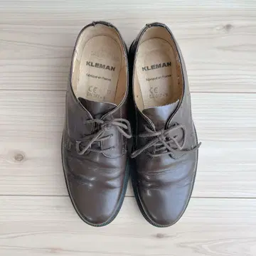 새상품급 KLEMAN 브라운 레이스업 슈즈 38