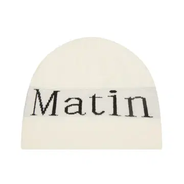 Matin kim 아이보리 니트 모자 로고