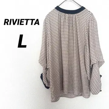 RIVIETTA 블라우스 상의 지오메트릭 올 패턴 7부 소매 캐주얼