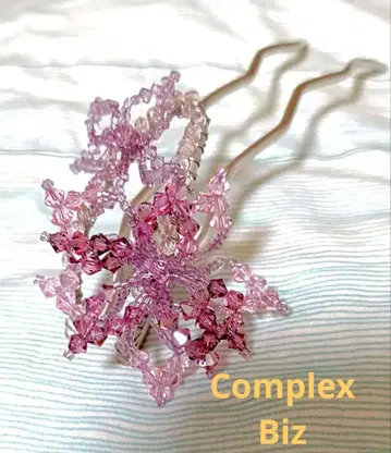 Complexbiz 핑크 꽃 모티브 헤어콤