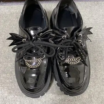 서브컬쳐 지뢰계 통굽 블랙 신발 M 체인 포함