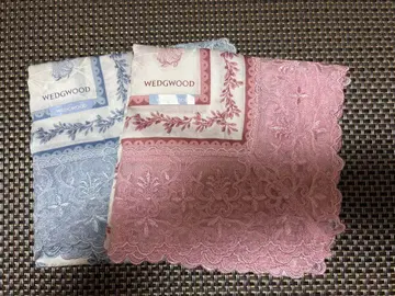 새상품 WEDGWOOD 손수건 2개 세트 핑크 블루