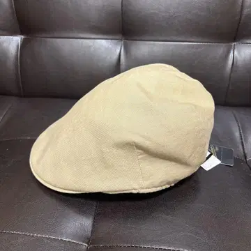 정가 28600엔 이탈리아제 베이지 린넨 코튼 헌팅캡