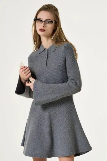 THE TOE Reims shortsleeve flare onepiece