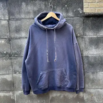 90s, 80s unknown 무지 후드 맨투맨 솔리드 네이비