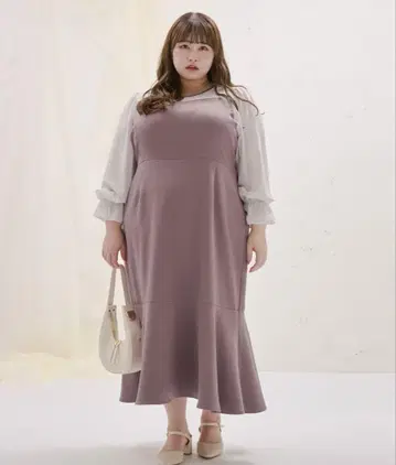 Louiosy [빅 사이즈] 시어 절개 머메이드 원피스