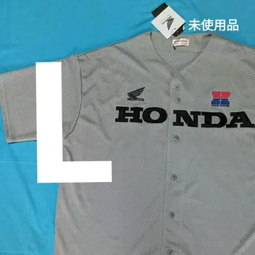 [ 미사용품 L ] HONDA 메쉬 소재 베이스볼 셔츠 색상 그레이