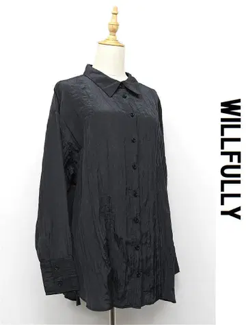 M462/WILLFULLY 긴팔 셔츠 블라우스 주름 가공 드롭 숄더