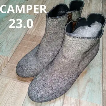 캠퍼 23.0 캠퍼 그레이 가죽 사이드 지퍼 숏부츠
