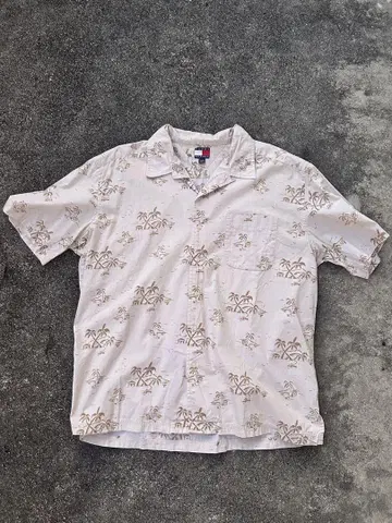 TOMMY HILFIGER 알로하 셔츠 오픈 카라 XL