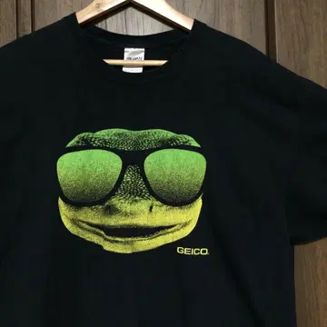 00s GEICO 마틴 셔츠 XL 블랙 기업 도마뱀