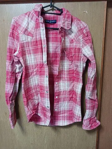 Retro Engine 긴팔 셔츠 S 핑크 계열 체크