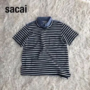 Sacai 사카이 페이크 레이어드 보더 티셔츠 14-00627 M