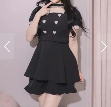 pium 피 초커 프릴 하트 버튼 셋업