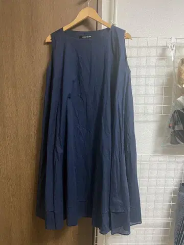 더블 헴 롱 원피스 다크 네이비