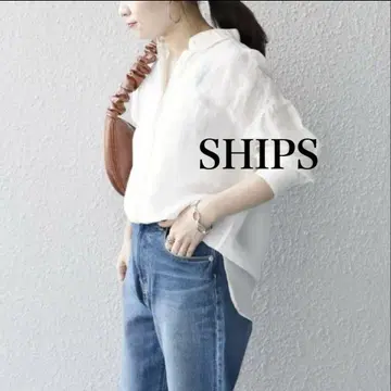 SHIPS 쉽스 사피란 린넨 긴팔 셔츠 화이트