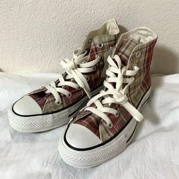 [ 새상품급 CONVERSE ] 체크 무늬 하이컷 스니커즈