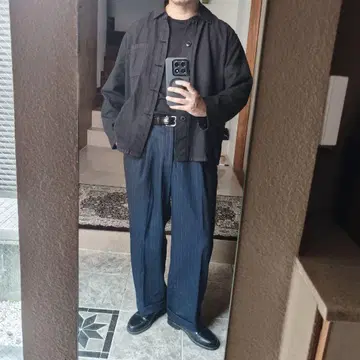검정 염색 유로 빈티지 유로 워크 자켓 블랙