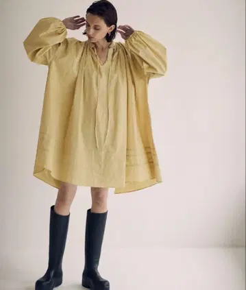 SEA 브로드 스모크 드레스 브라운 원피스 튜닉