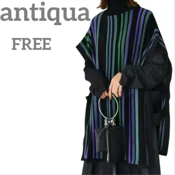 antiqua 여성용 니트 베스트 하이넥 스트라이프 FREE