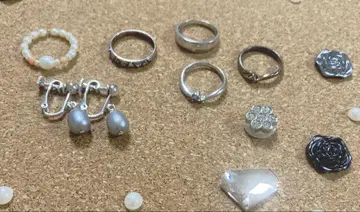 플라티나, 실버, 순은, 반지 + 귀찌, 비즈 반지