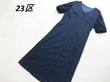새상품급 23KU 청순 스트레치 셔츠 원피스 블루 40