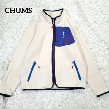 새상품급 CHUMS 참스 플리스 자켓 아이보리 M 로고 자수