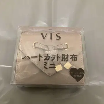 VIS 하트컷 지갑 하트컷 미니 지갑 밀크티 베이지