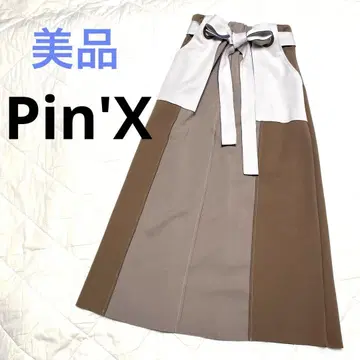 새상품급 Pin'X (핑크스) 본딩 플리츠 스커트 롱 스커트 리본