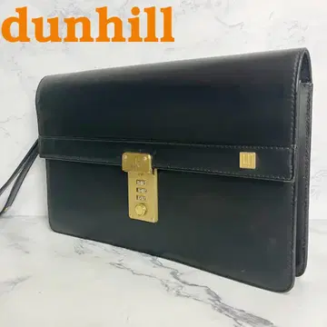 B659 [인기] dunhill 가죽 클러치백 다이얼 락식 블랙