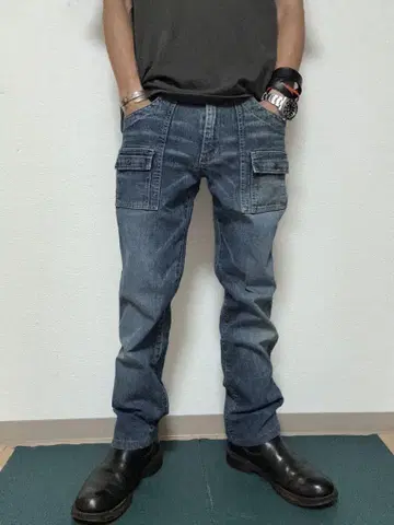 OSHKOSH CLASSIC 오슈코시 빈티지 가공 데님 부시 팬츠