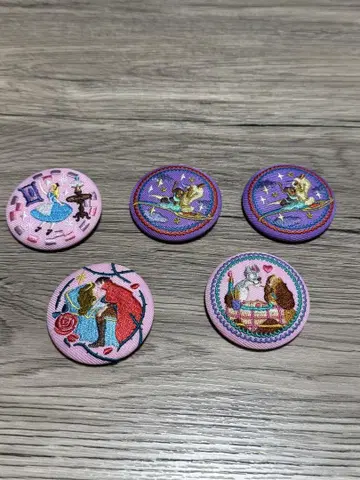 디즈니 자수 핀 배지 5개 세트