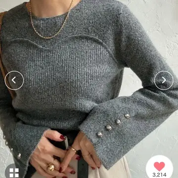 JUNOAH 펄 버튼 긴팔 니트 뷔스티에 도킹 니트 새상품급