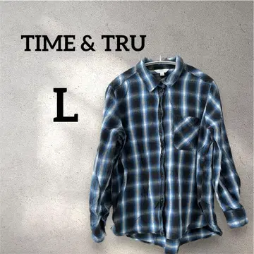 TIME & TRU [ L ] 긴팔 셔츠 블루 계열