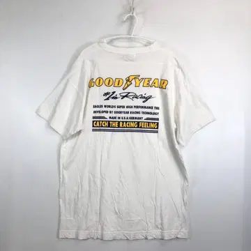 90s 굿이어 레이싱 반팔 티셔츠 화이트 프리 사이즈