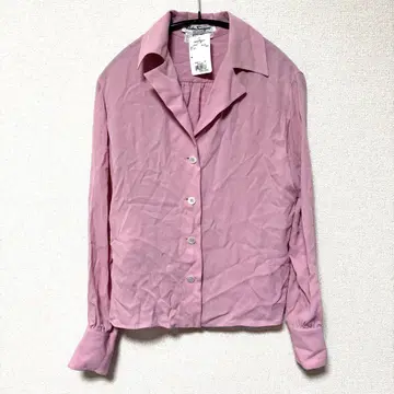 살바토레 페라가모 실크 100% 긴팔 셔츠 핑크 40 택 포함 새상품